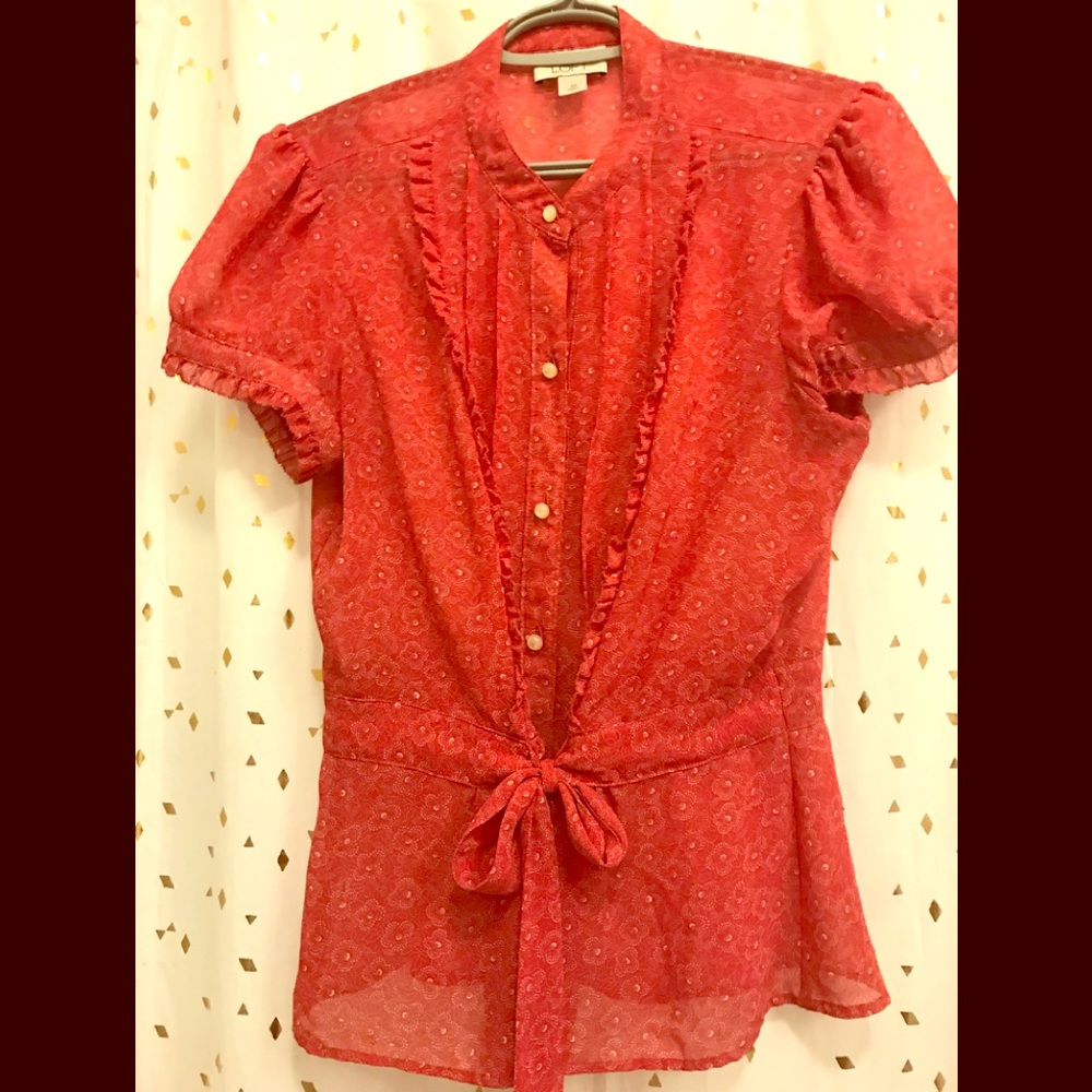Ann Taylor Loft tailored fuchsia blouse.